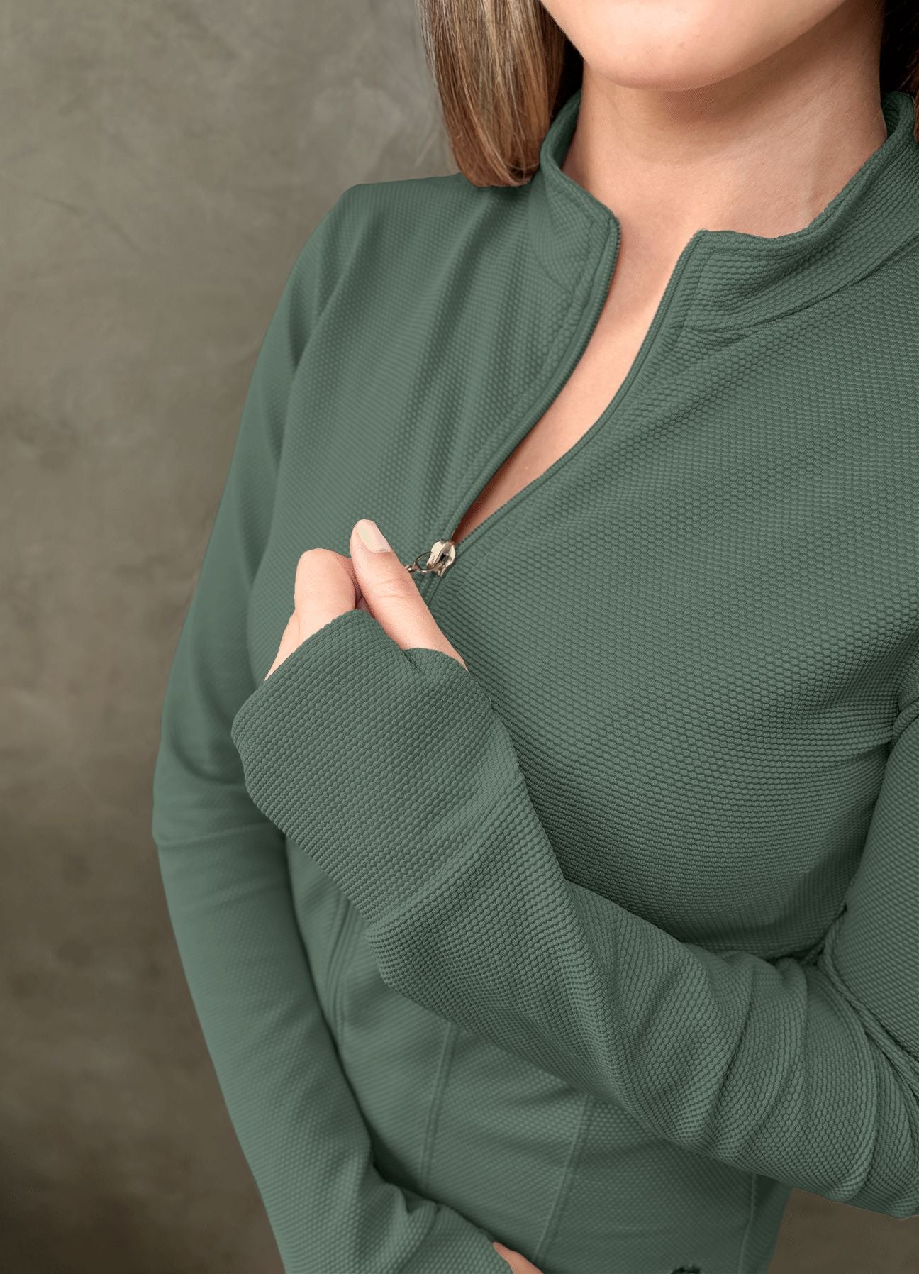 CASACA STAY TEXTURE - VERDE SALVIA CASACAS WIN ROPA DEPORTIVA