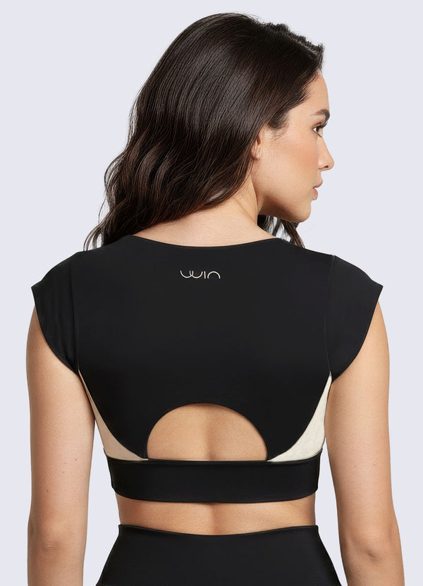 CROP PERFECTLY - NEGRO/HUESO CROPS WIN ROPA DEPORTIVA