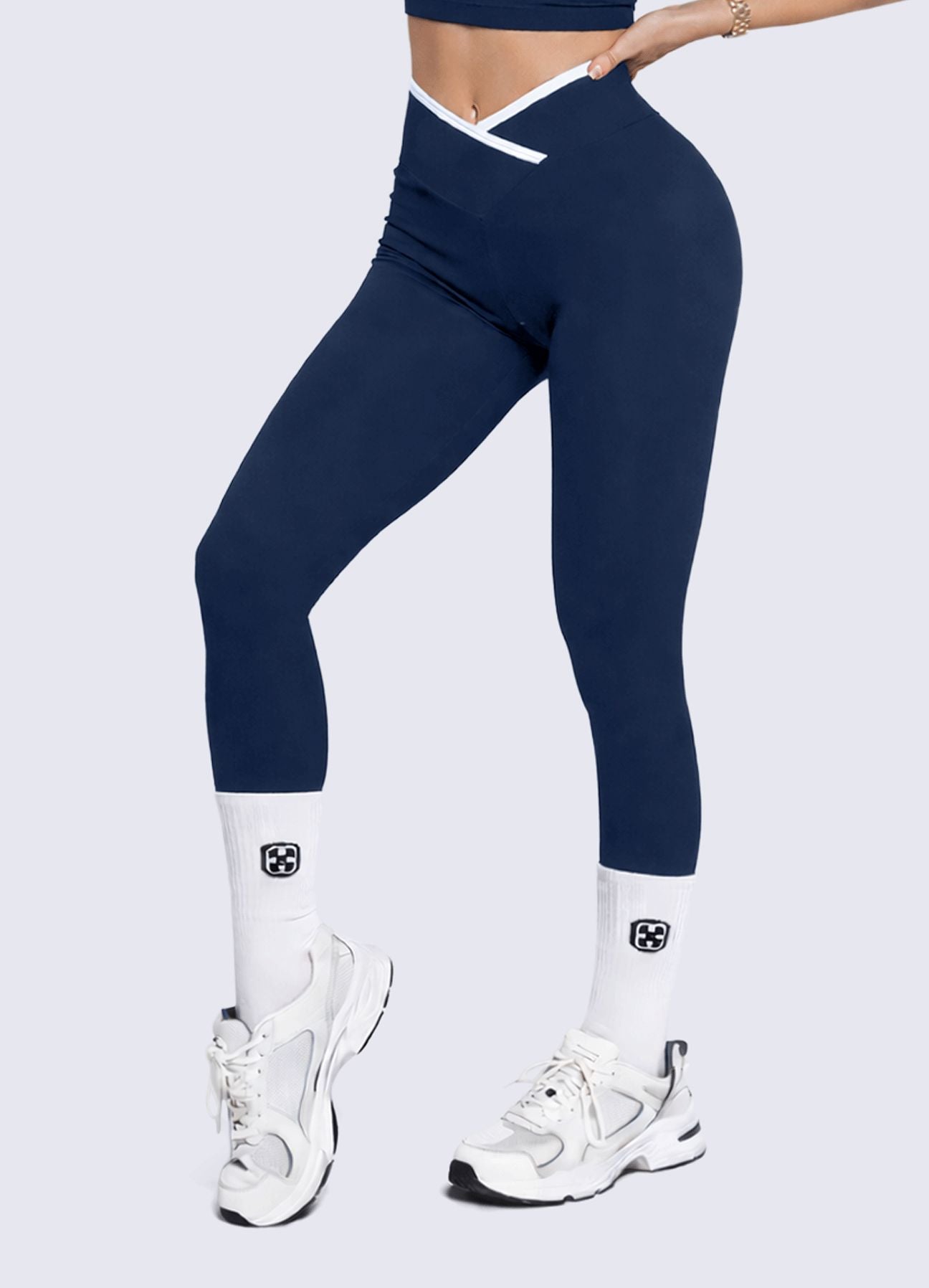 LEGGING EMANA CONTRAST - AZUL MARINO LEGGINGS WIN ROPA DEPORTIVA