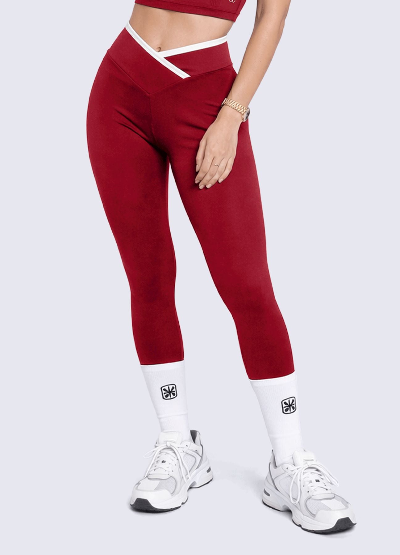 LEGGING EMANA CONTRAST - ROJO OSCURO LEGGINGS WIN ROPA DEPORTIVA