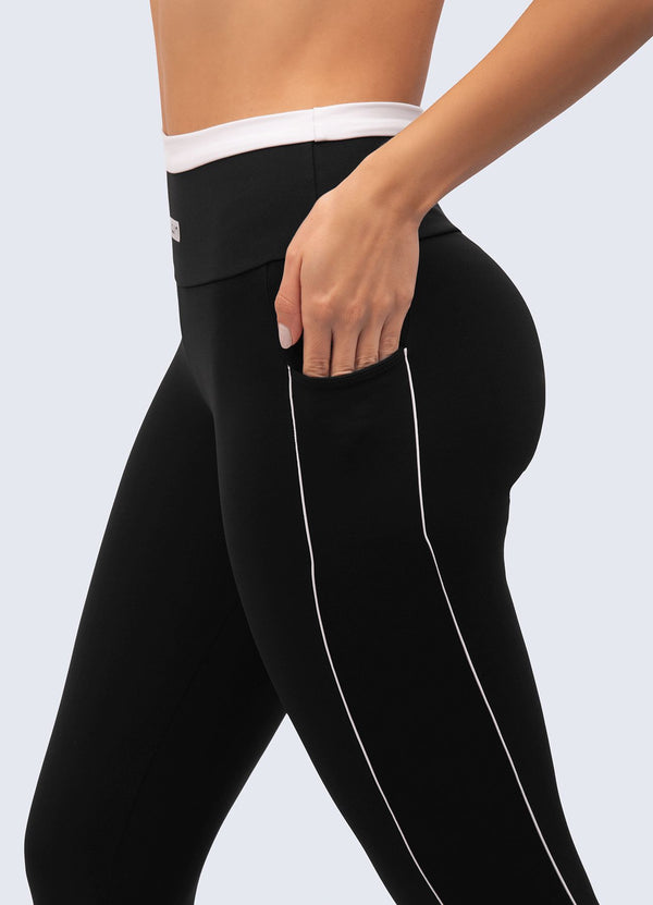 LEGGING EMANA PERFECTLY - NEGRO/BLANCO LEGGINGS WIN ROPA DEPORTIVA