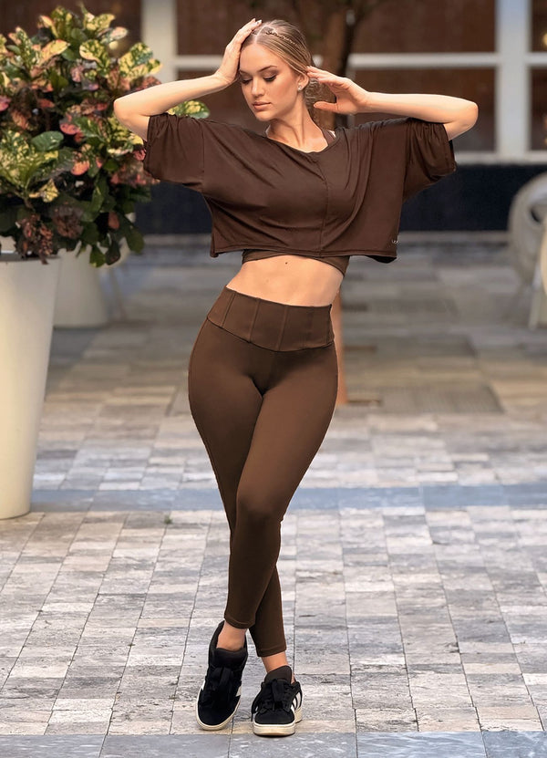 LEGGING EMANA PLAY - MARRÓN OSCURO WIN ROPA DEPORTIVA marron S
