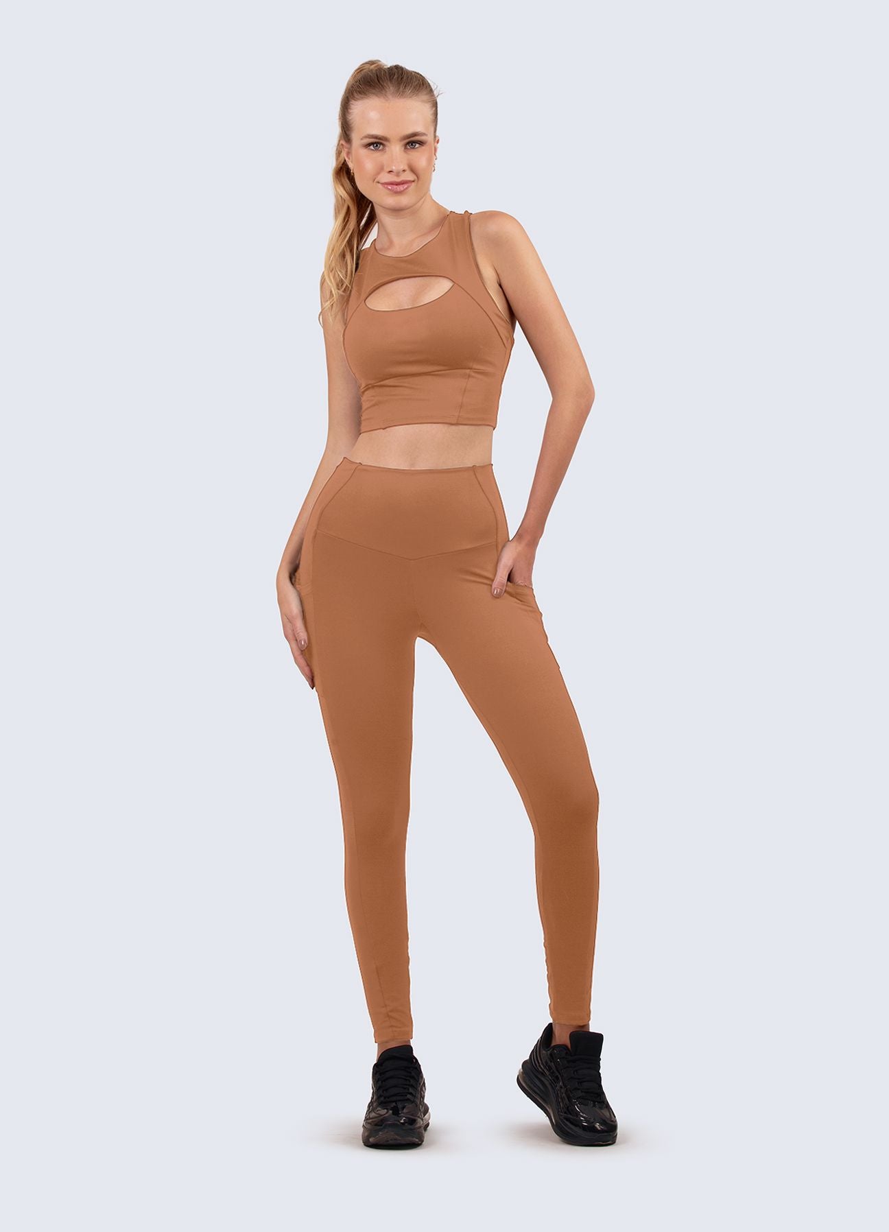 LEGGING READY GO - MARRON LEGGINGS WIN ROPA DEPORTIVA