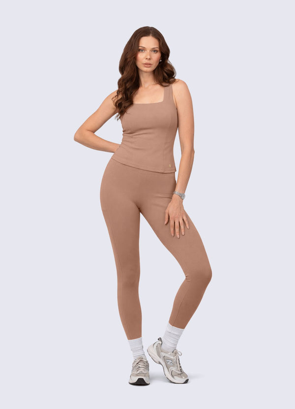 LEGGING SUPLEX NATURE - MARRON ALAMO LEGGINGS WIN ROPA DEPORTIVA