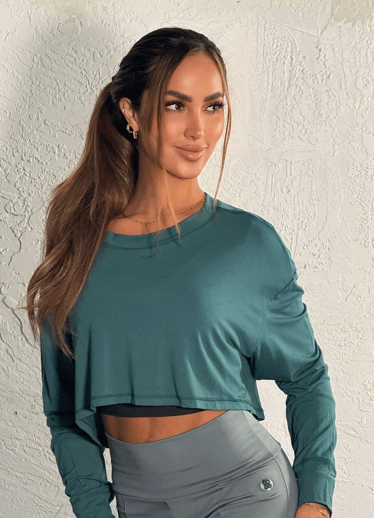 T-SHIRT CROP FREEDOM VERDE JADE TOPS WINropadeportiva S verde-jade