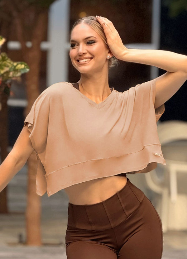 T-SHIRT SPORTY - MARRÓN CLARO T-SHIRT WIN ROPA DEPORTIVA marron-claro S