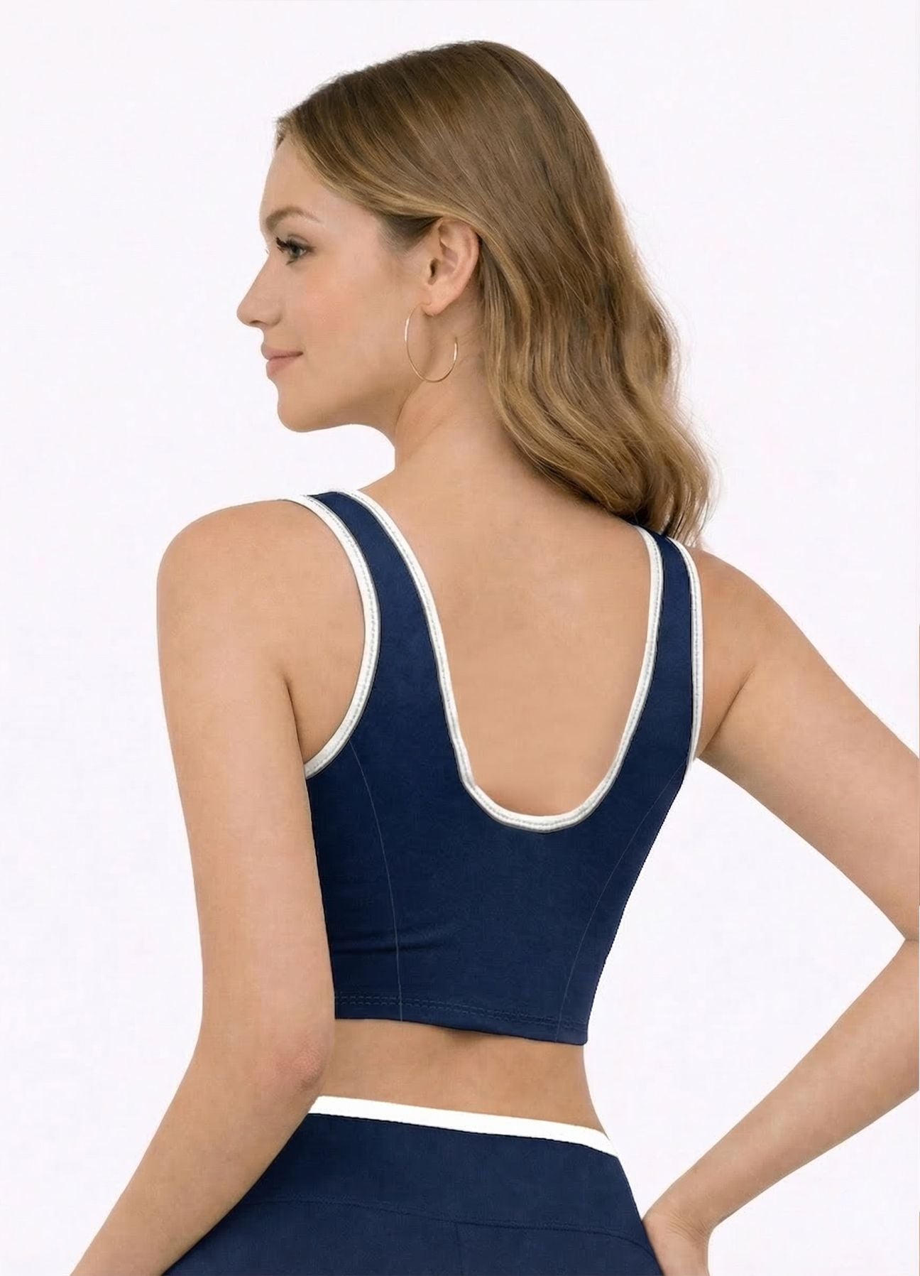 TOP EMANA CONTRAST - AZUL MARINO TOPS WIN ROPA DEPORTIVA
