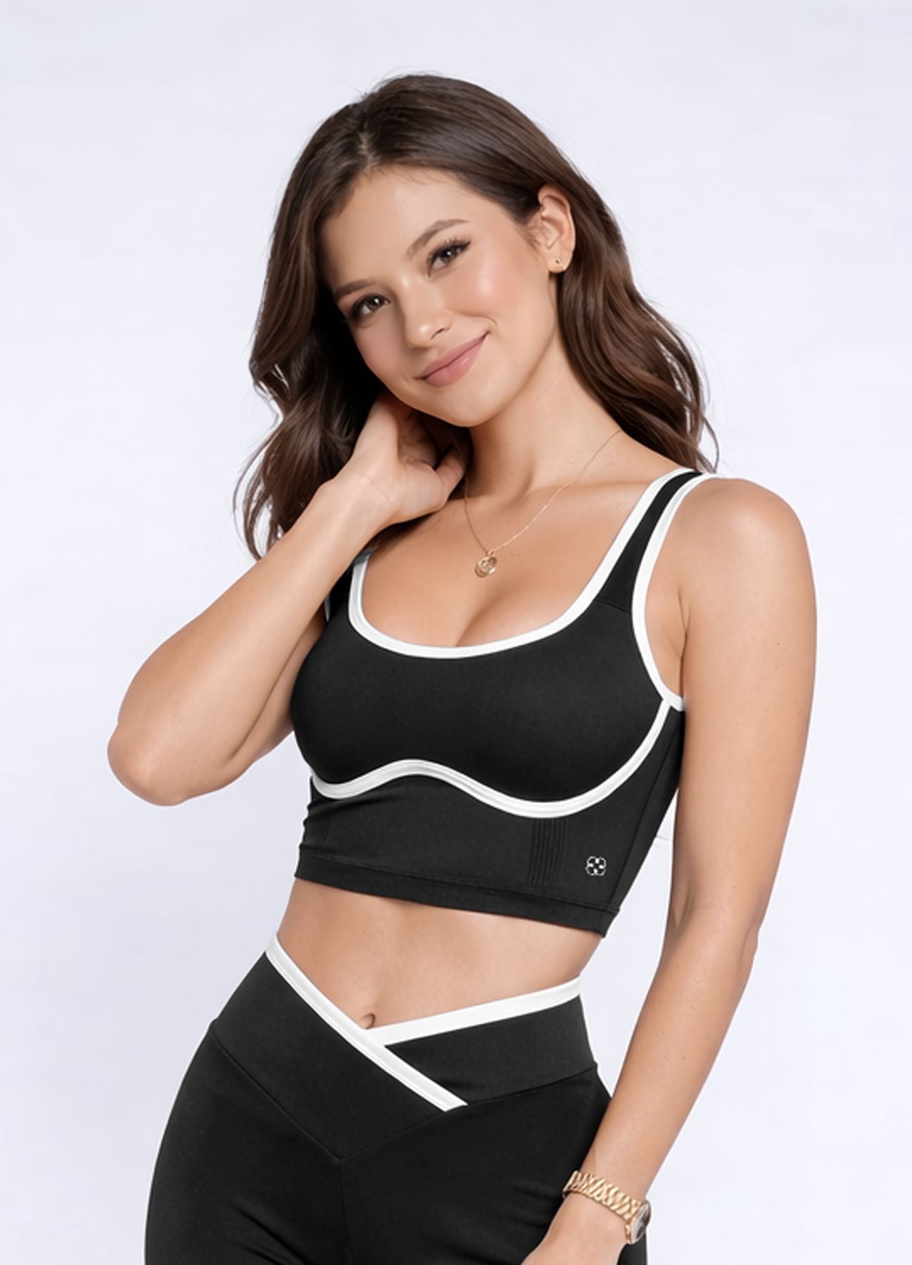 TOP EMANA CONTRAST - NEGRO TOPS WIN ROPA DEPORTIVA Negro S