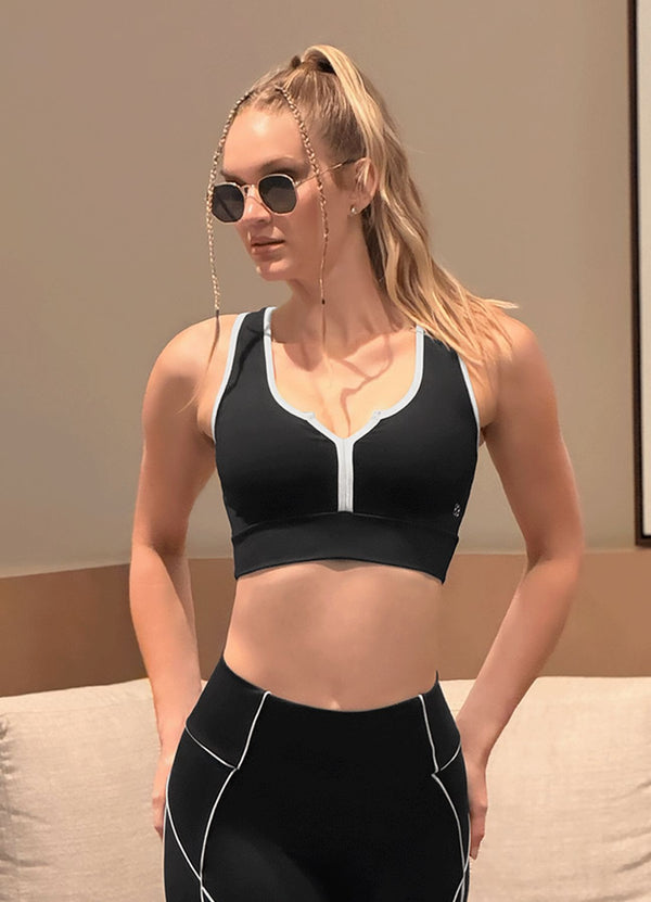 TOP EMANA LINE - NEGRO/BLANCO WIN ROPA DEPORTIVA