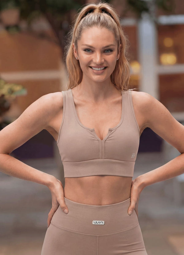 TOP EMANA MAXIM SCULPT - MARRON ALAMO TOPS WIN ROPA DEPORTIVA MARRON ALAMO S