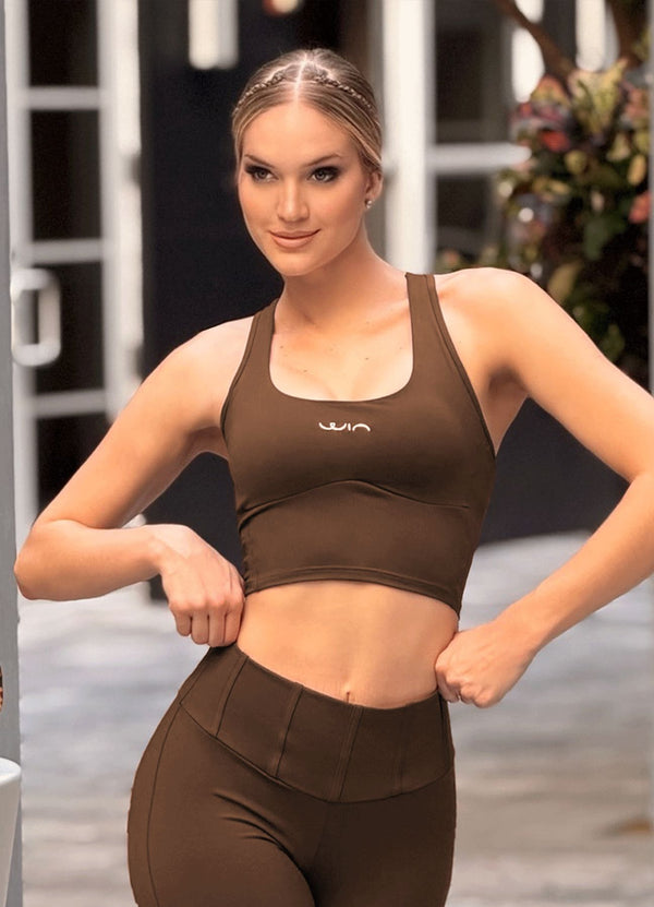 TOP EMANA PLAY - MARRON OSCURO WIN ROPA DEPORTIVA marron S