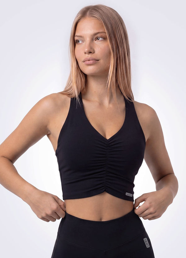 TOP EMANA POWER SCRUNCH - NEGRO TOPS WIN ROPA DEPORTIVA NEGRO S