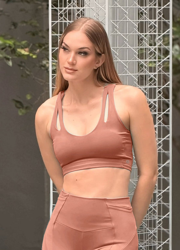 TOP EMANA SHAPE - MARRON COCOA TOPS WIN ROPA DEPORTIVA Marron cocoa S