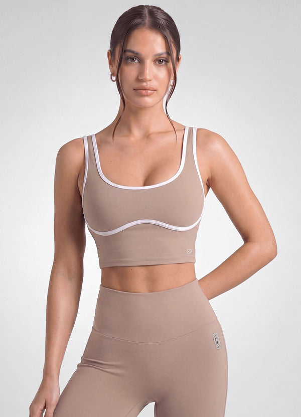TOP EMANA STUDIO - MARRON ALAMO TOPS WIN ROPA DEPORTIVA