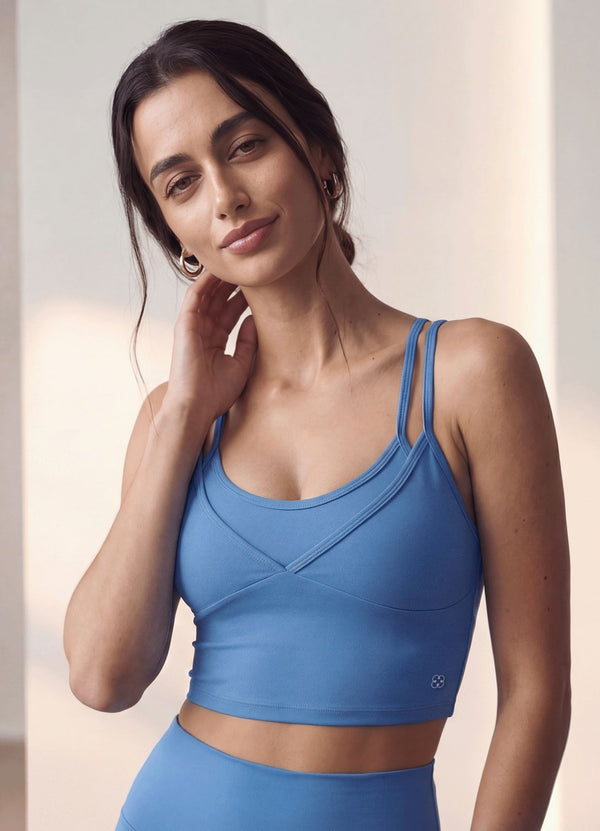 TOP EMANA V SCULPT - CELESTE ANIL TOPS WIN ROPA DEPORTIVA CELESTE ANIL S