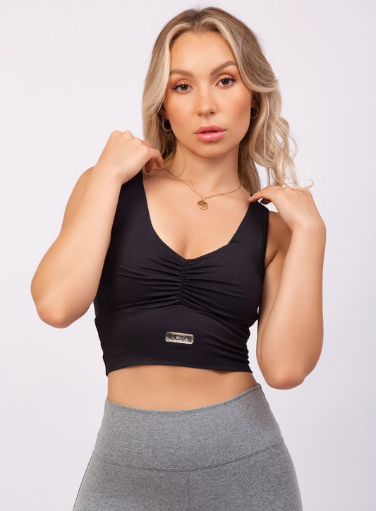 TOP SCRUNCH FRONT - NEGRO TOPS WIN