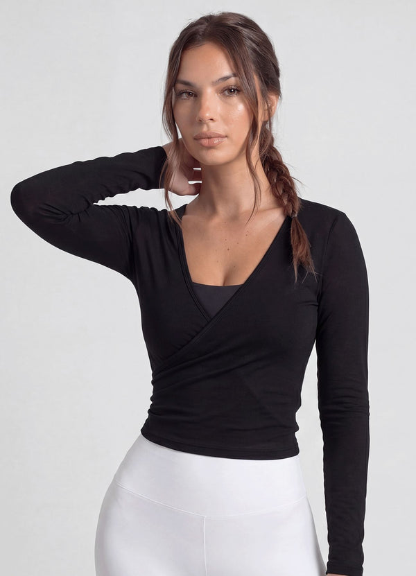 TOP STUDIO CRUZADO - NEGRO TOPS WIN ROPA DEPORTIVA NEGRO S/M