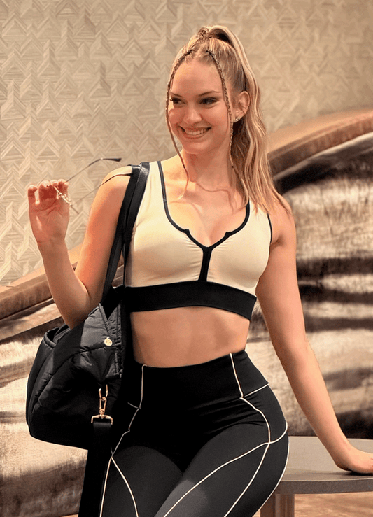 TOP EMANA LINE - HUESO/NEGRO