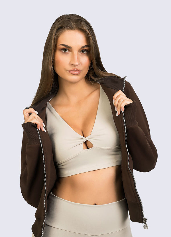 CASACA ATHLEISURE - MARRON OSCURO WIN ROPA DEPORTIVA 