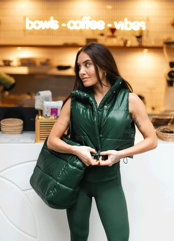 CHALECO PUFF - VERDE BOTELLA CASACAS WIN ROPA DEPORTIVA 