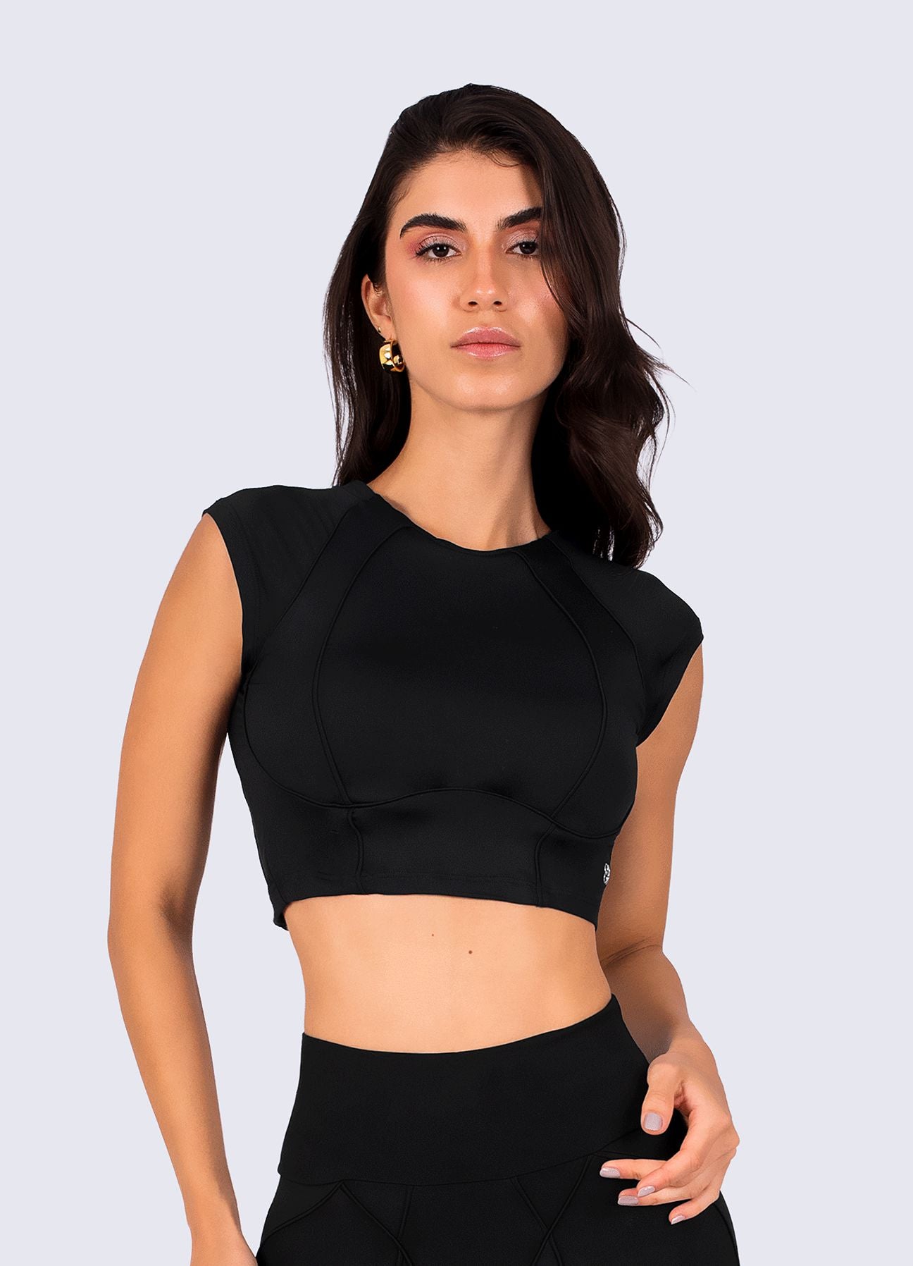 CROP FUTURE SCULPT - NEGRO TOPS WIN ROPA DEPORTIVA Negro S 