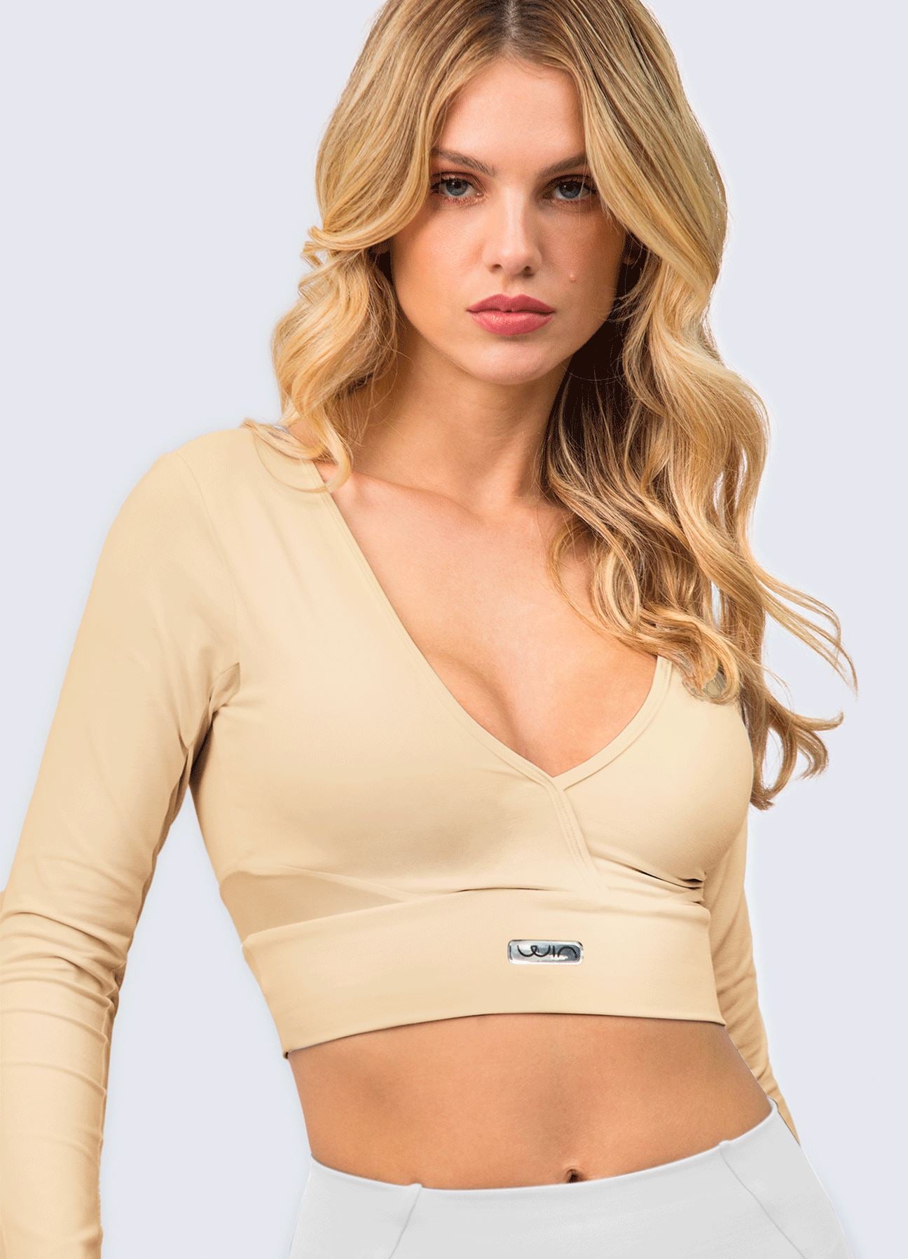 CROP HARD WORK-BEIGE TOPS WIN S BEIGE 