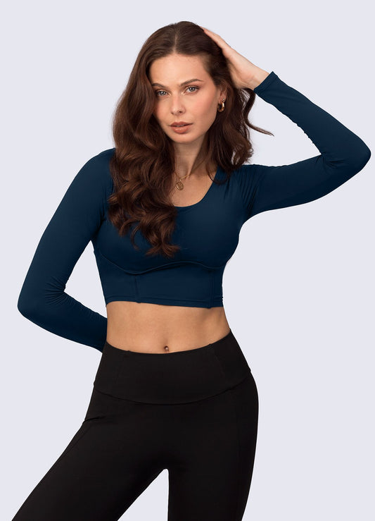 CROP ULTRA CONTROL AZUL MARINO T-SHIRTS WIN ROPA DEPORTIVA AZUL MARINO S 