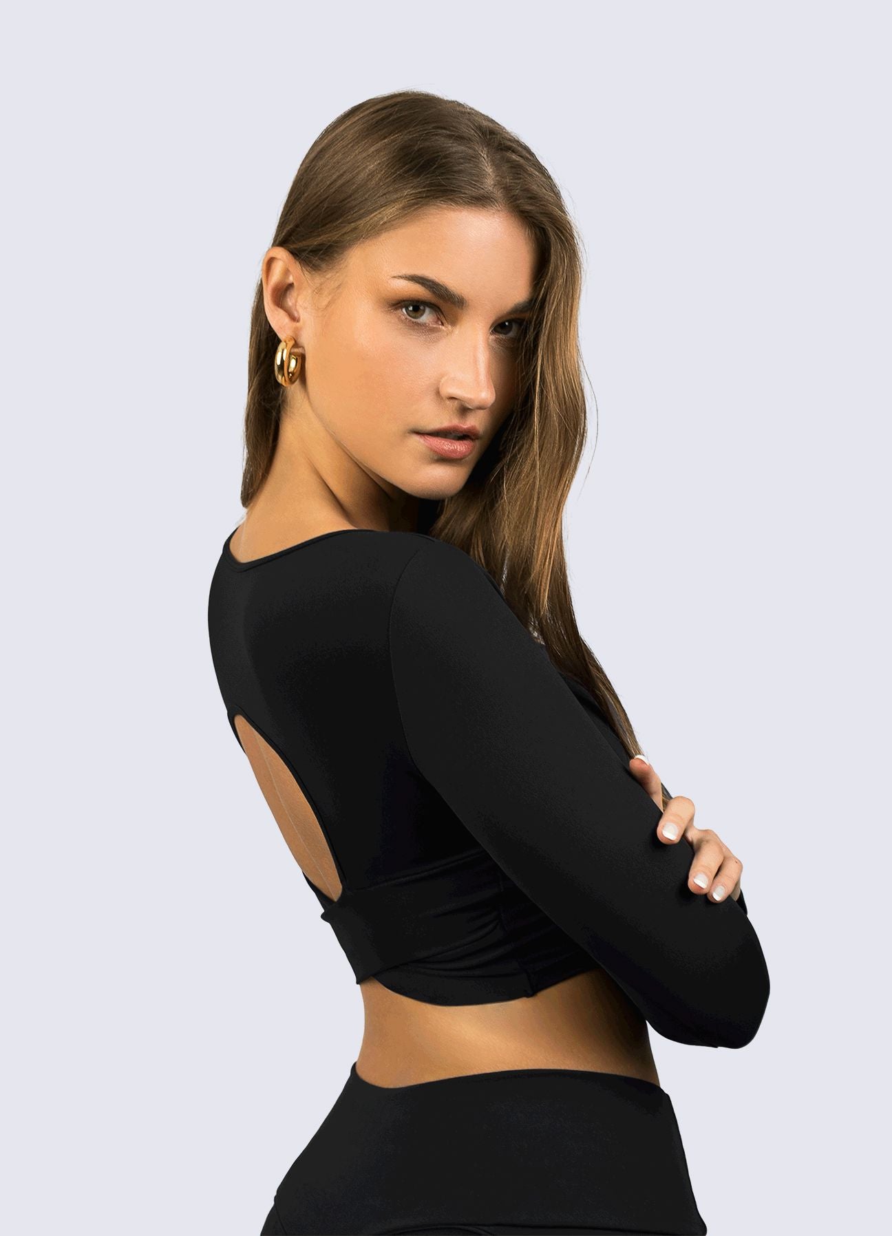 CROP ULTRA CONTROL NEGRO T-SHIRTS WIN ROPA DEPORTIVA 