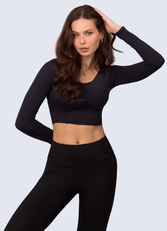 CROP ULTRA CONTROL NEGRO T-SHIRTS WIN ROPA DEPORTIVA Negro S 