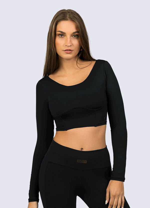 CROP ULTRA CONTROL NEGRO T-SHIRTS WIN ROPA DEPORTIVA Negro S 
