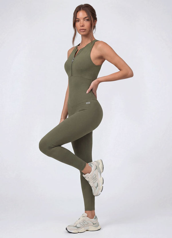 ENTERIZO EMANA CURVE UP - VERDE MILITAR ENTERIZOS WIN ROPA DEPORTIVA VERDE MILITAR S 