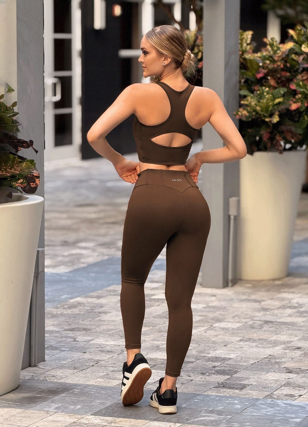 LEGGING EMANA PLAY - MARRÓN OSCURO WIN ROPA DEPORTIVA 