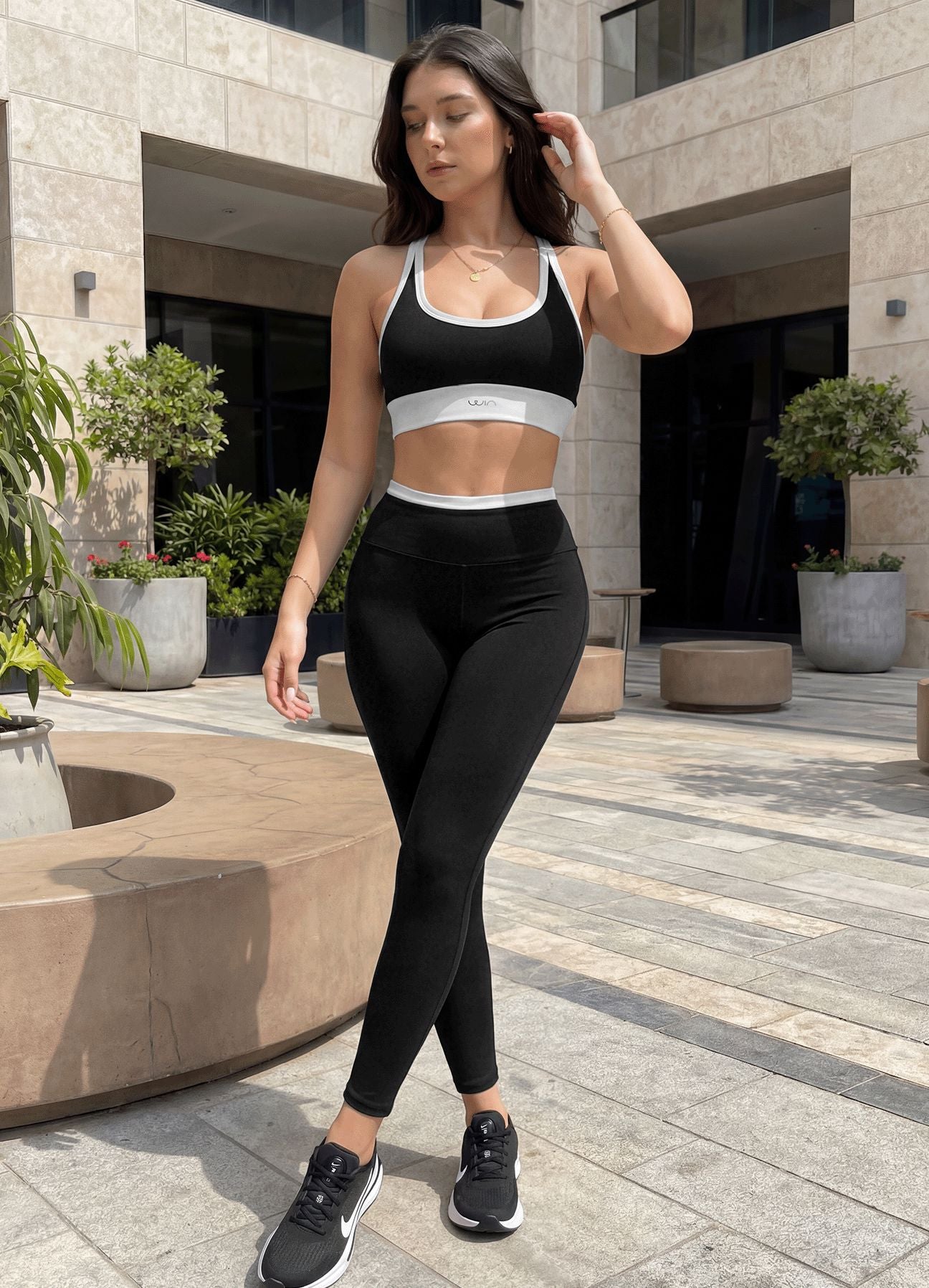 LEGGING EMANA SENSE - NEGRO/BLANCO LEGGINGS WIN ROPA DEPORTIVA NEGRO-BLANCO S 