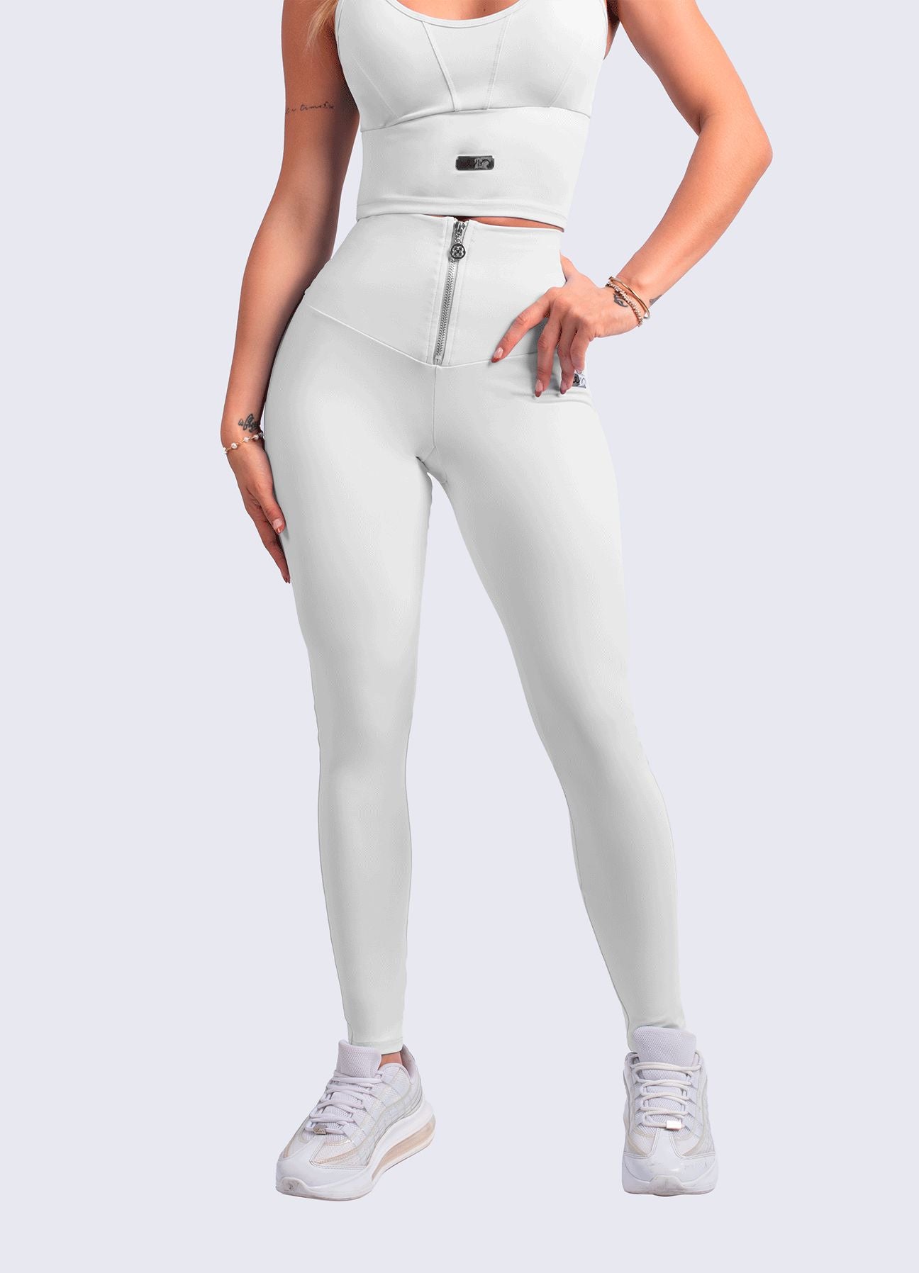 LEGGING EMANA ZIPPER-BLANCO LEGGINGS WIN ROPA DEPORTIVA S BLANCO 