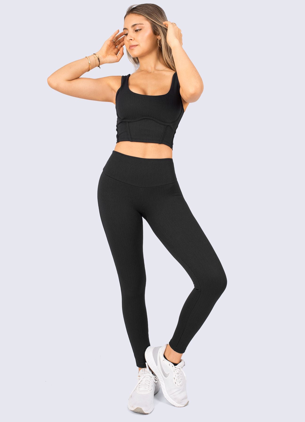 LEGGING SCULPT SHINE - NEGRO LEGGINGS WIN ROPA DEPORTIVA 