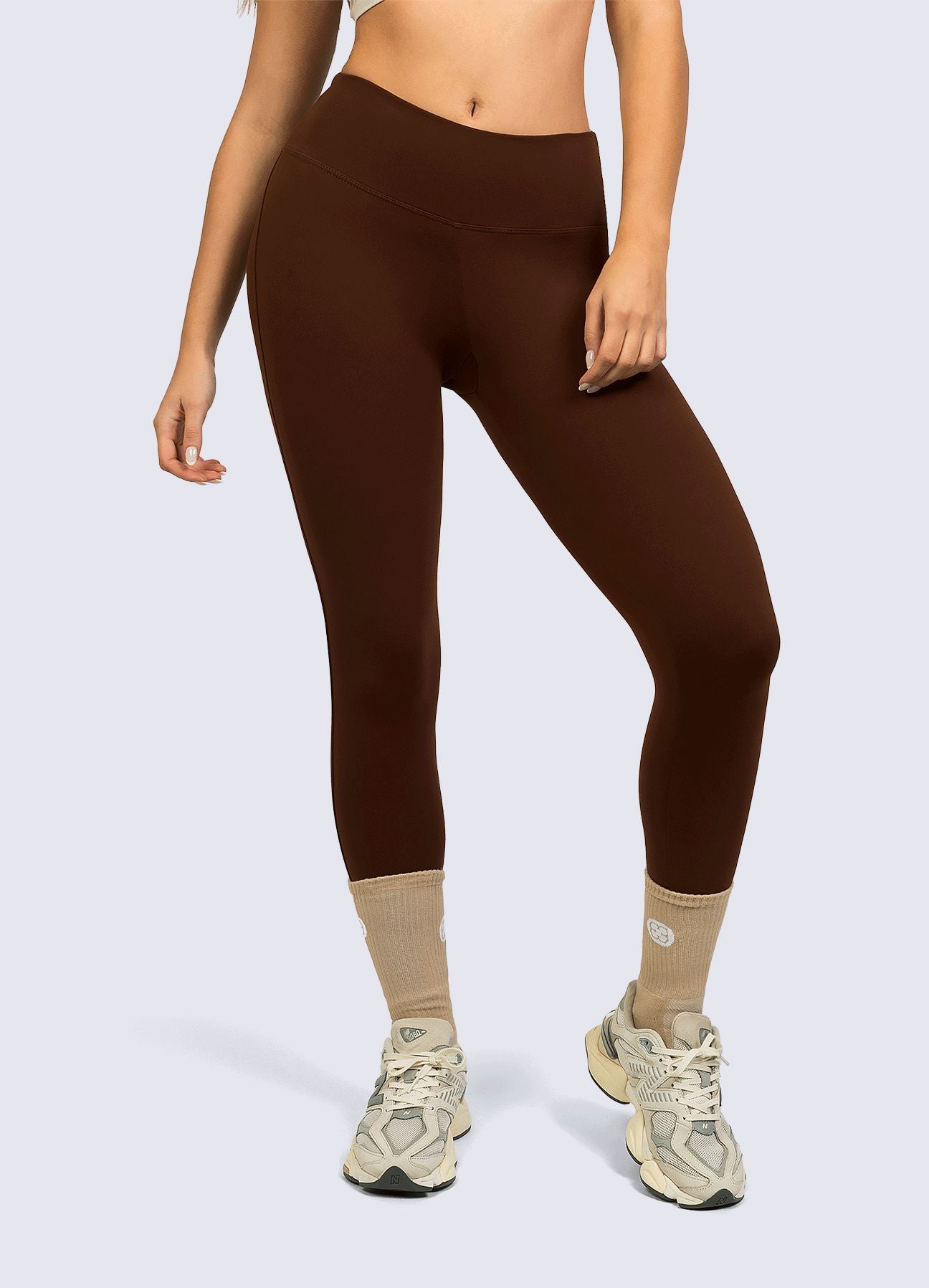LEGGING ULTRA SUPLEX LISO - MARRON CHOCOLATE LEGGINGS WIN ROPA DEPORTIVA 