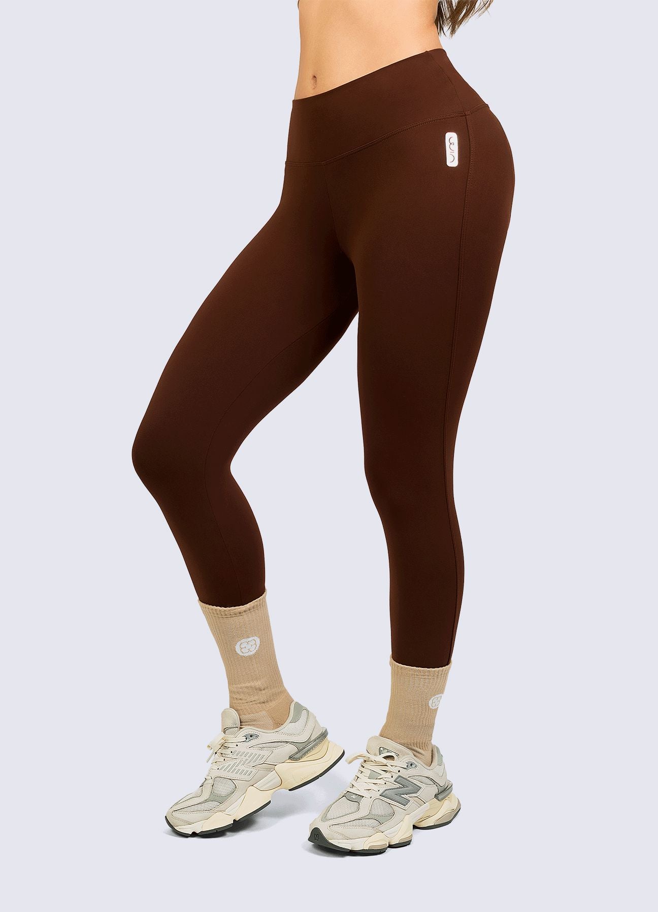 LEGGING ULTRA SUPLEX LISO - MARRON CHOCOLATE LEGGINGS WIN ROPA DEPORTIVA 