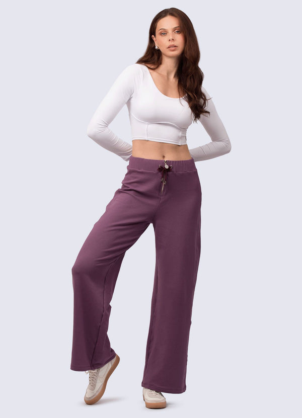 PANTALON BUZO LOUNGE MALVA OSCURO PANTALONES WIN ROPA DEPORTIVA malva oscuro S 