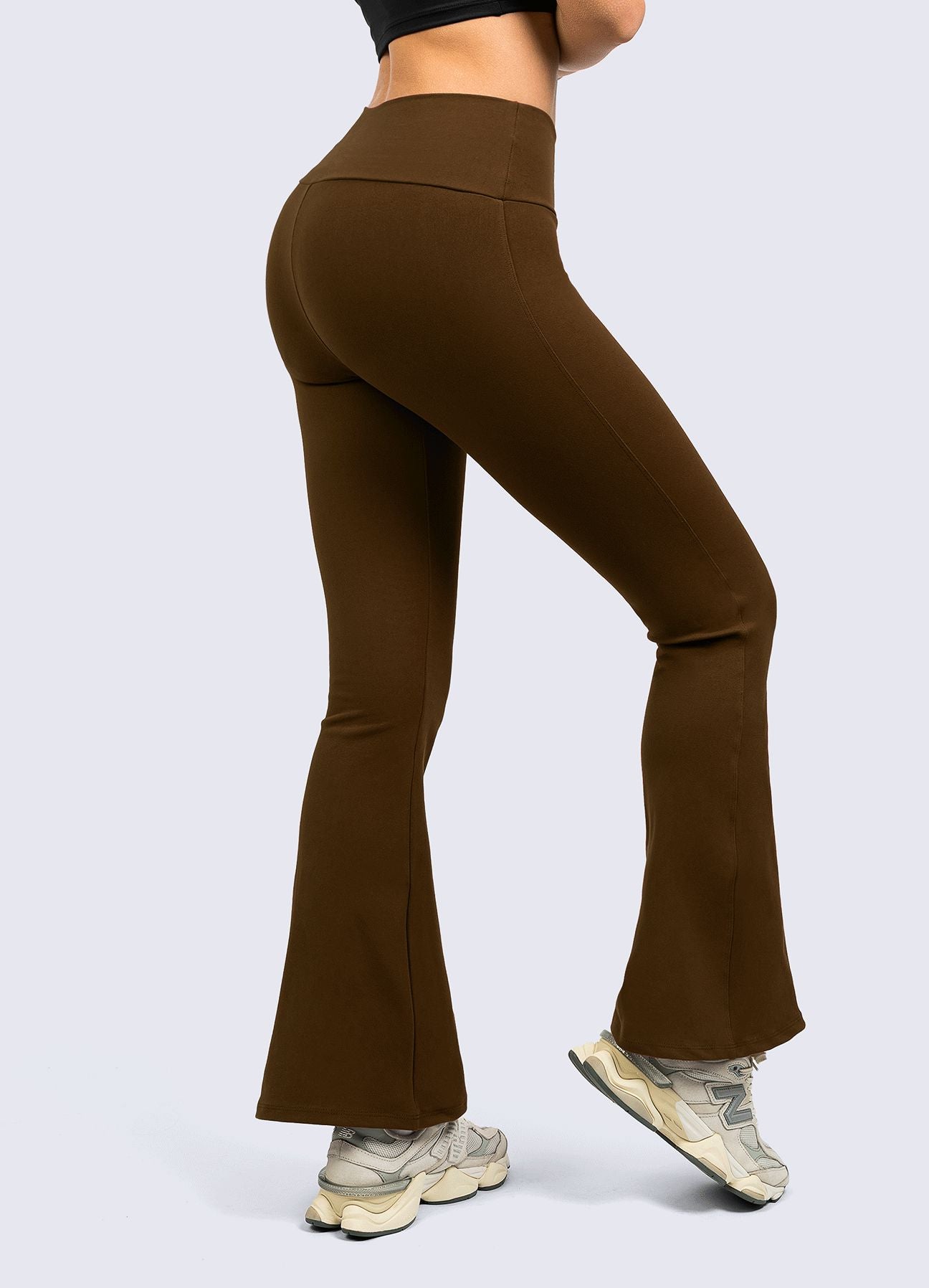 PANTALON FLARE BASIC - MARRON CHOCOLATE LEGGINGS WIN ROPA DEPORTIVA marron-chocolate S 