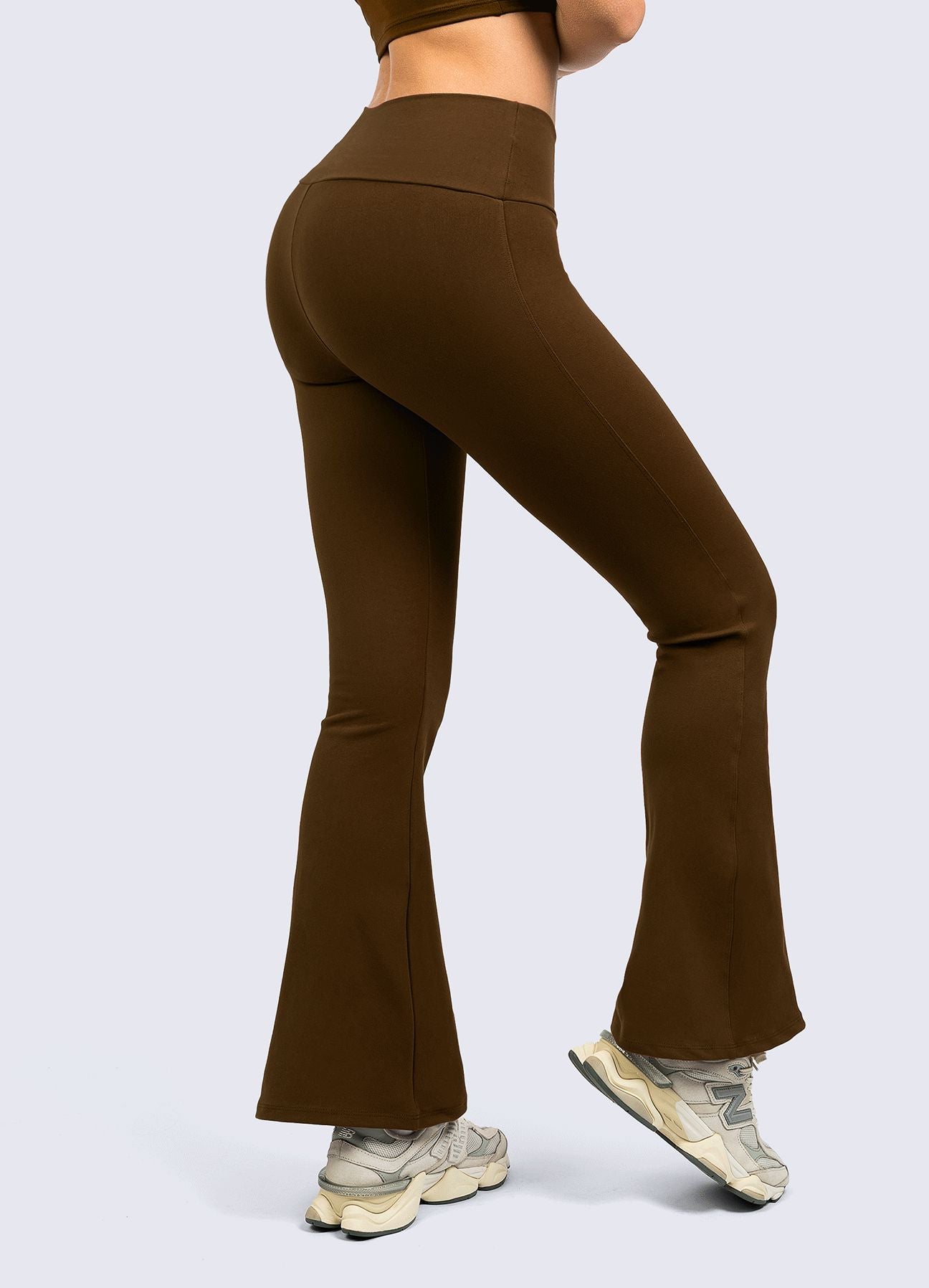 PANTALON FLARE BASIC - MARRON OSCURO LEGGINGS WIN ROPA DEPORTIVA 