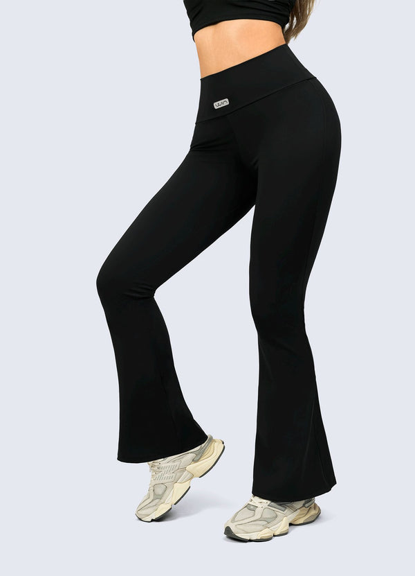 PANTALON FLARE BASIC - NEGRO LEGGINGS WIN ROPA DEPORTIVA 