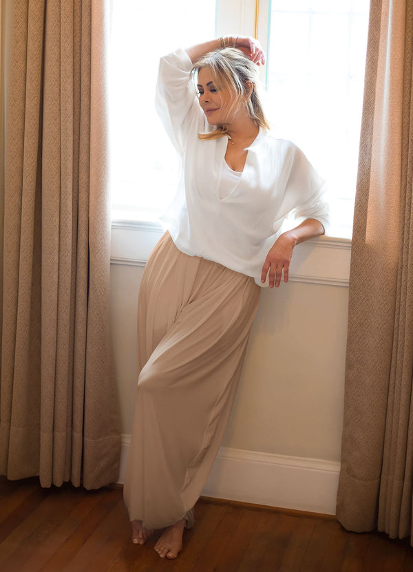 PANTALON HAREM AURA - MARRON CLARO PANTALONES WIN ROPA DEPORTIVA marron-claro S 