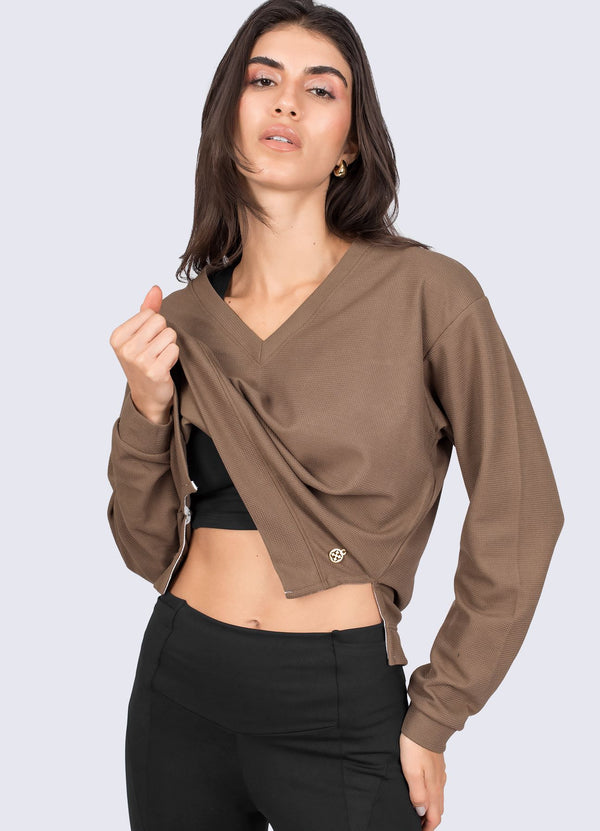 POLERA TIME TO RELAX - MARRON COCOA POLERAS WIN ROPA DEPORTIVA 