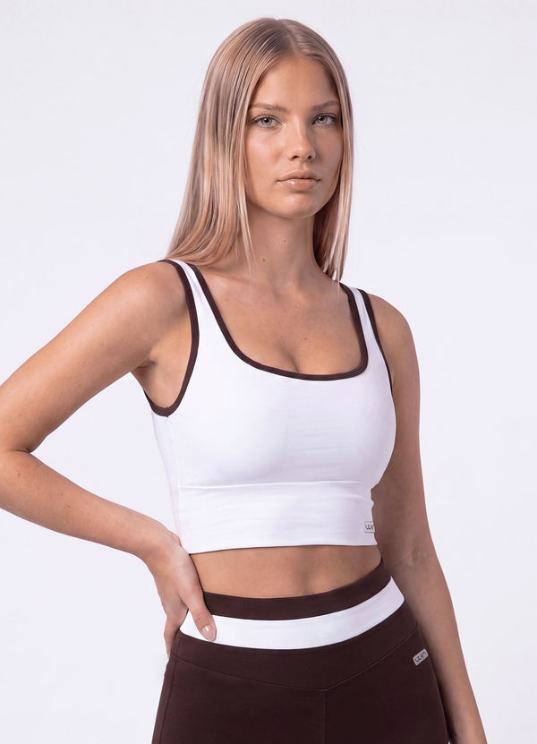 TOP EMANA BALANCE - BLANCO/MARRON TOPS WIN ROPA DEPORTIVA BLANCO-MARRON S/M 