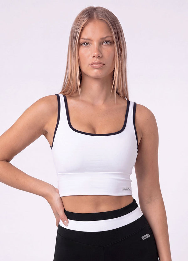 TOP EMANA BALANCE - BLANCO/NEGRO TOPS WIN ROPA DEPORTIVA BLANCO-NEGRO S/M 