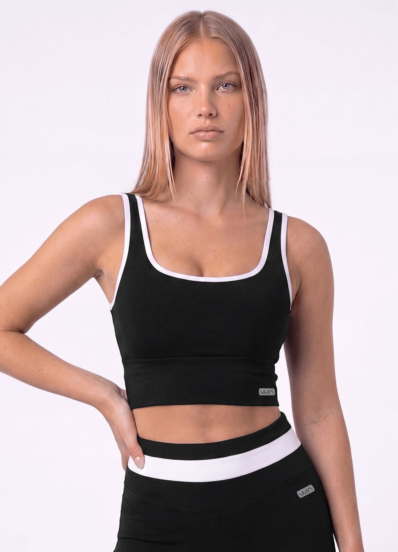 TOP EMANA BALANCE - NEGRO/BLANCO TOPS WIN ROPA DEPORTIVA 