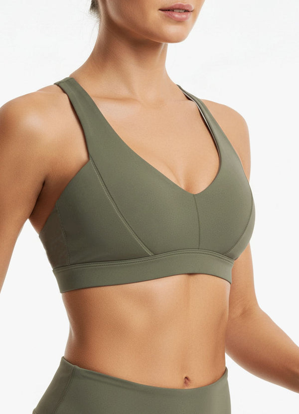 TOP EMANA CUT PERFECT - VERDE MILITAR TOPS WIN ROPA DEPORTIVA Verde militar S 
