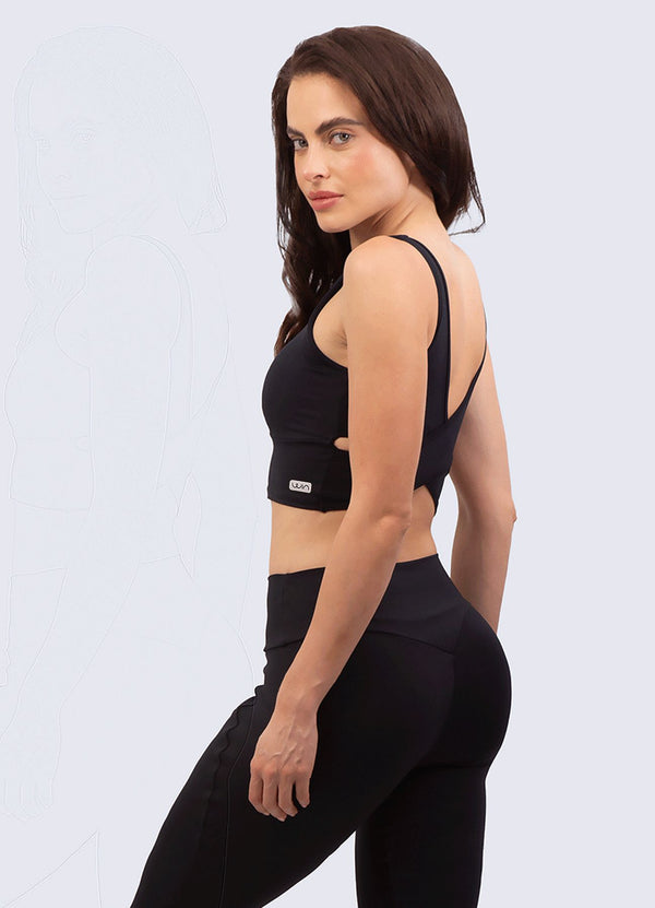 TOP EMANA FLY - NEGRO TOPS WIN ROPA DEPORTIVA 