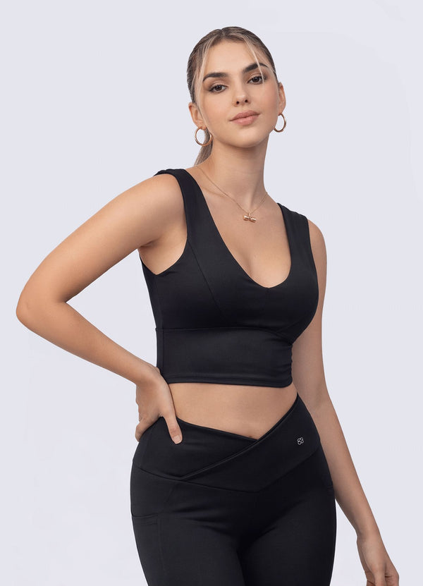TOP EMANA PERFECT BELT - NEGRO TOPS WIN ROPA DEPORTIVA S Negro 
