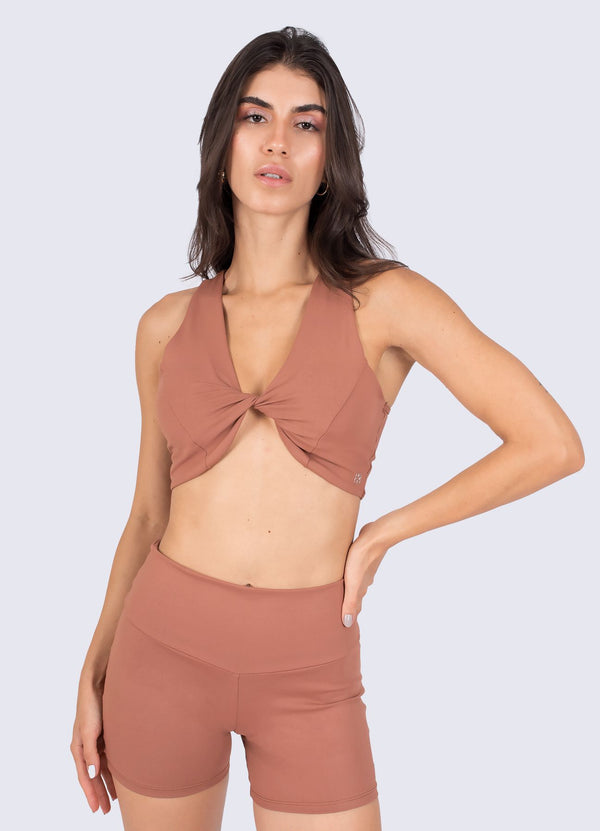 TOP EMANA PILATES - MARRON COCOA TOPS WIN ROPA DEPORTIVA 